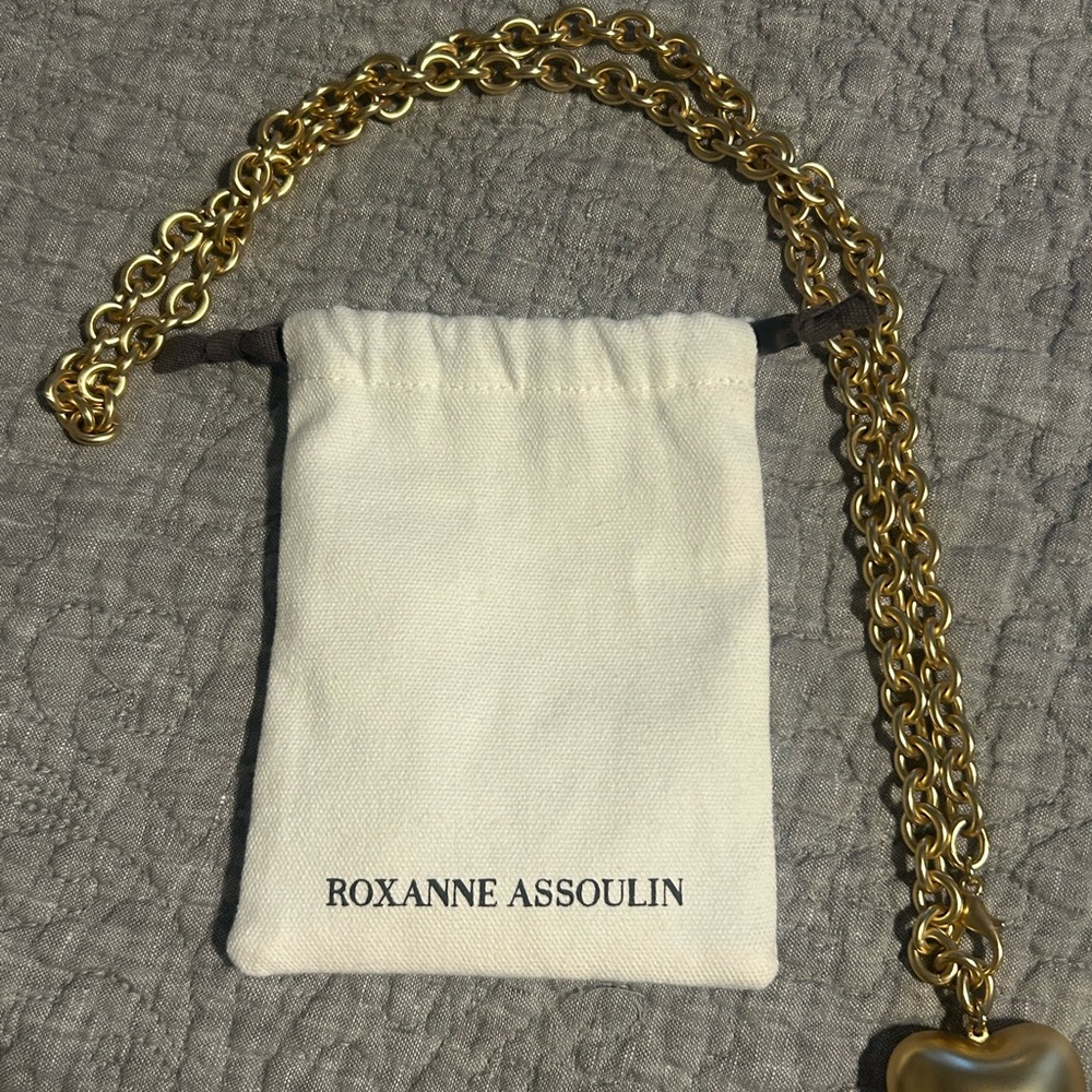 Roxanne Assoulin Gold Puffy Heart Necklace